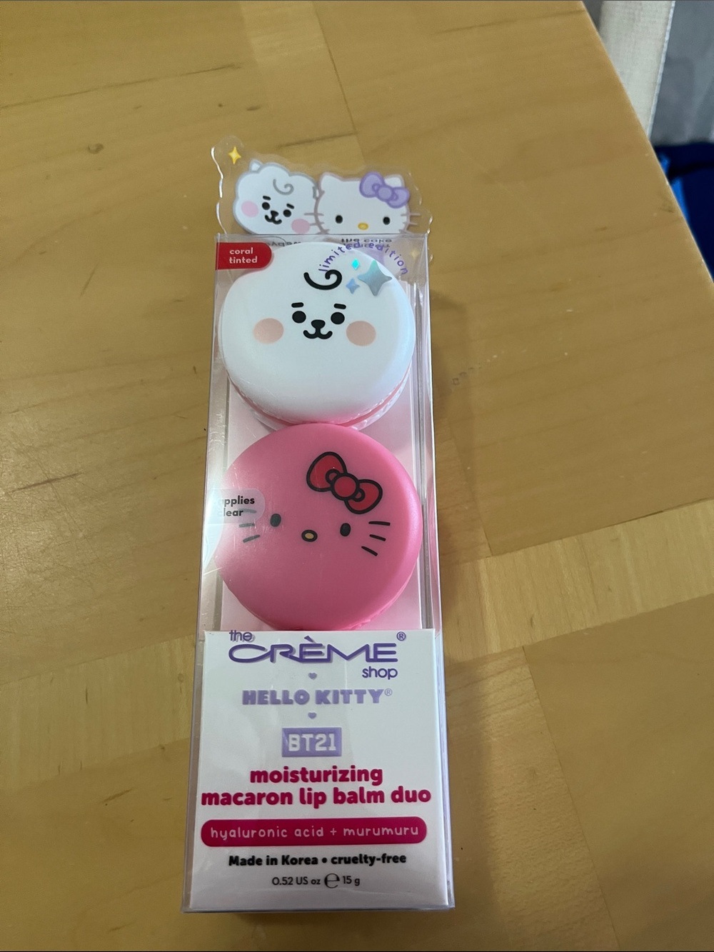 Hello Kitty BT21 Macaron Lip Balm Duo - Pink & White